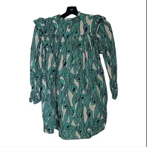 Morley Girls' Green Ruffles On The Shoulders Dress Size 10